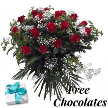 24 Red Roses with Free Chocolates 24 Red Roses with Free Chocolates